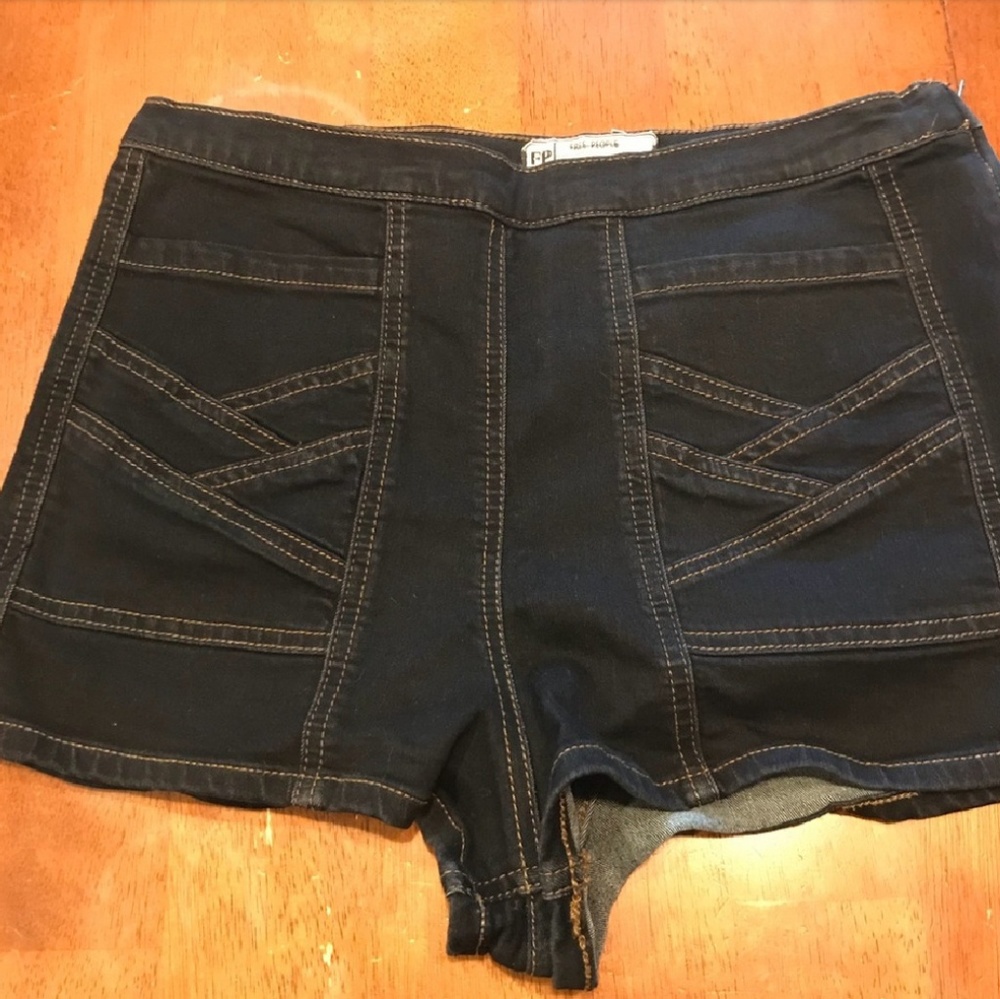 Free people high waisted denim shorts